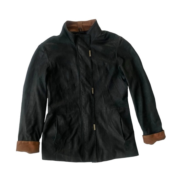 Stunning Structural Adam Leather Jacket Made in Italy Size 44 - Picture 3 of 8